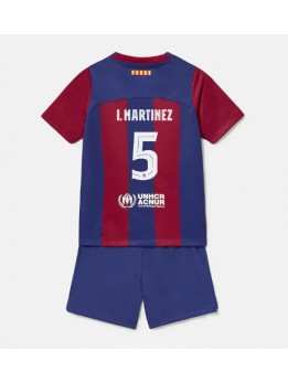 Barcelona Inigo Martinez #5 Dječji Domaci Dres kompleti 2023-24 Kratak Rukavima (+ kratke hlače)